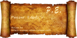 Peszer Edgár névjegykártya